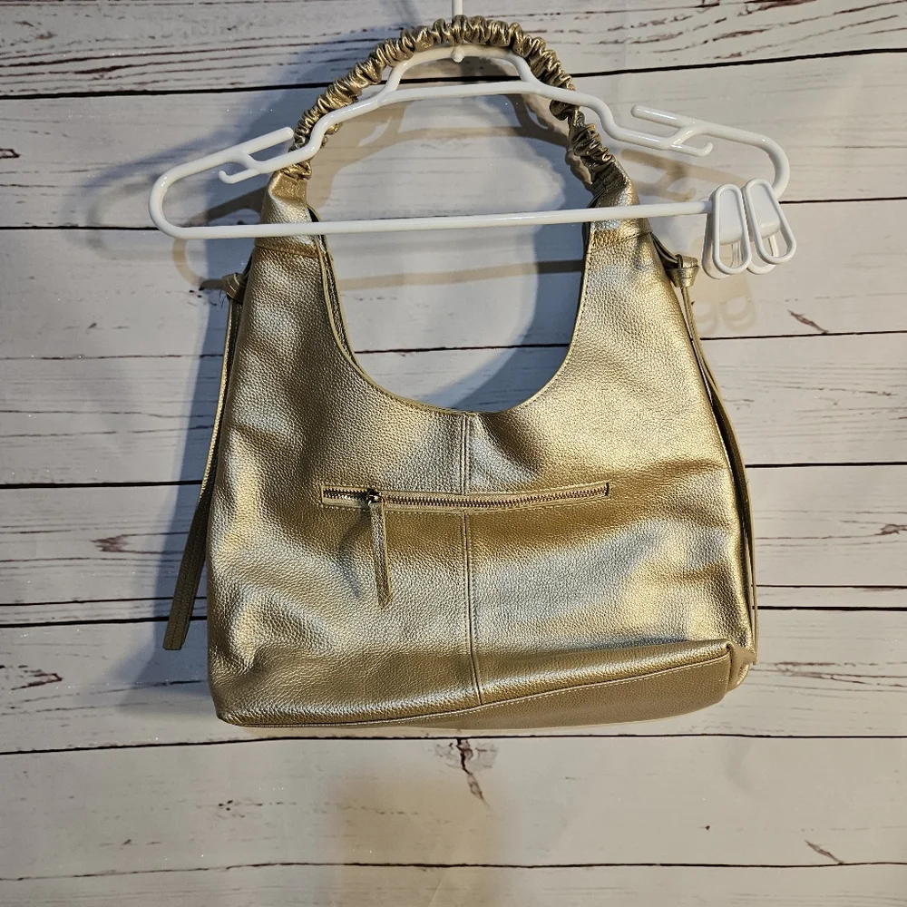 Laggo Leather Gold Bella Hobo Bag NWOT‎